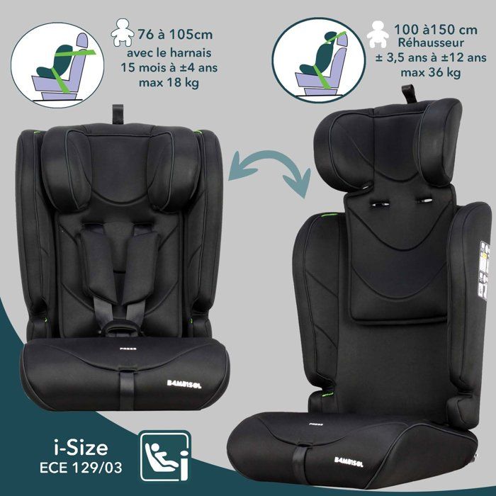 BAMBISOL Convertible Car Seat - AY570N - Group 1/2/3 - I-Size - Black