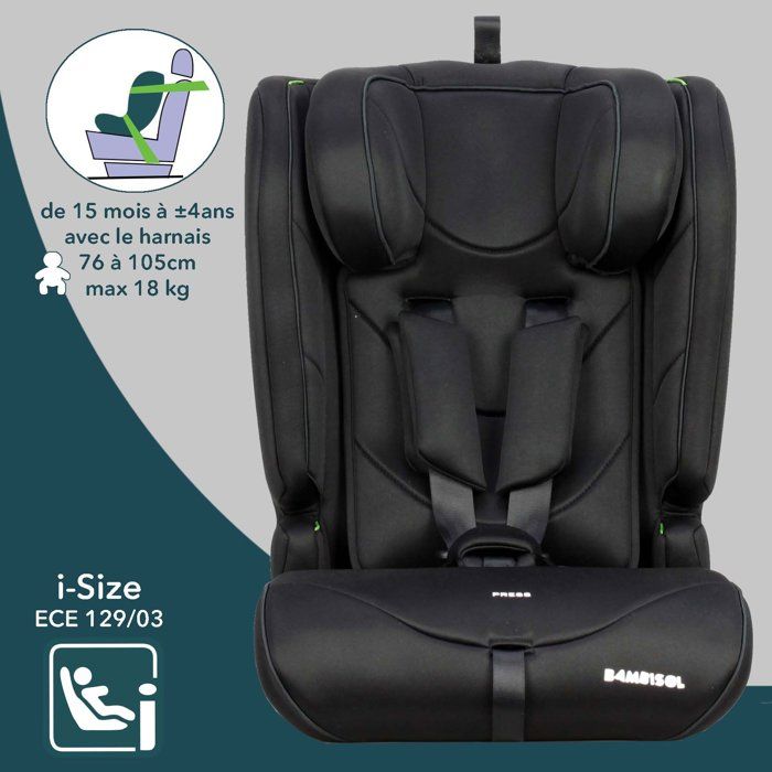 BAMBISOL Convertible Car Seat - AY570N - Group 1/2/3 - I-Size - Black