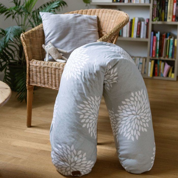 BEABA Maternity Pillow - Big Flopsy™ - Flowers - Grey