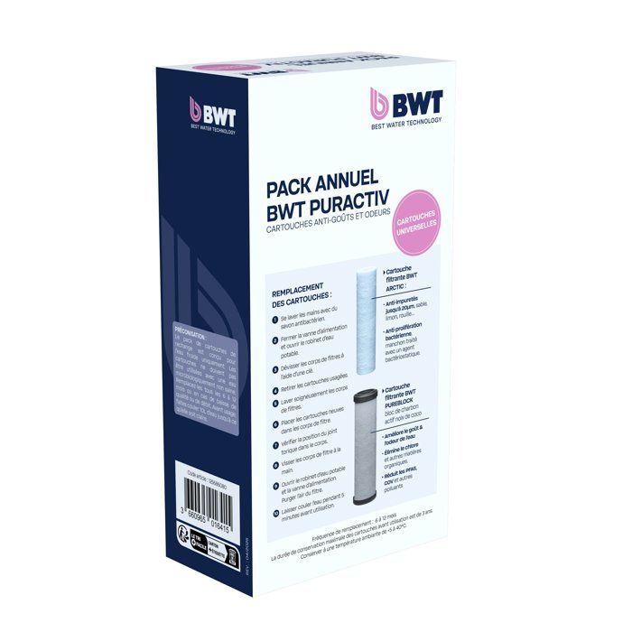 Pack cartouches - BWT - ARCTIC 20 µm + PUREBLOCK 10 µm - Charbon actif - Filtration impuretés