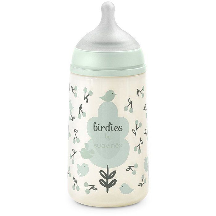 SUAVINEX Birdies Baby Bottle - SX Pro M Teat - 270 ml - 3 to 6 months - Green