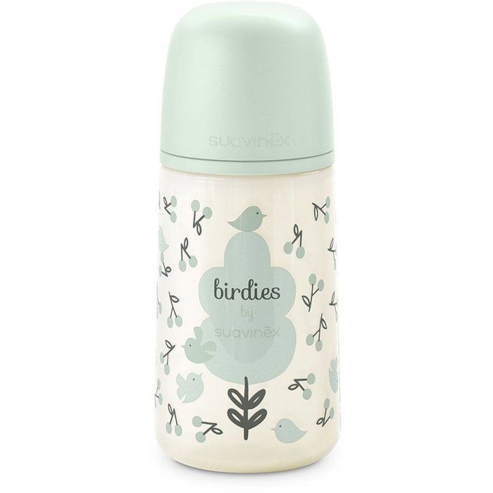 SUAVINEX Birdies Baby Bottle - SX Pro M Teat - 270 ml - 3 to 6 months - Green