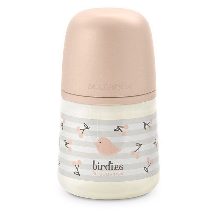 SUAVINEX Birdies Baby Bottle - SX Pro S Teat - 150 ml - 0 to 3 months - Pink