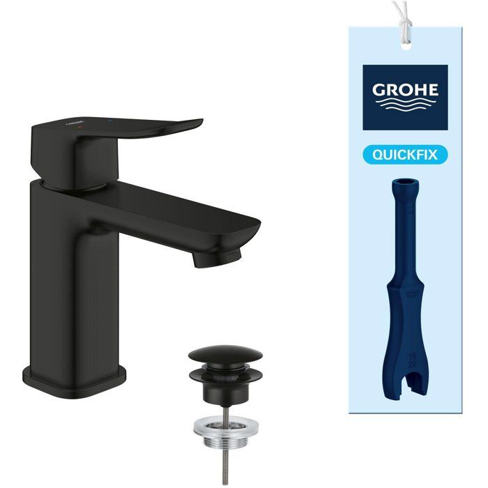 GROHE Basin Mixer Tap - Size S - Click-clack - Matte Black