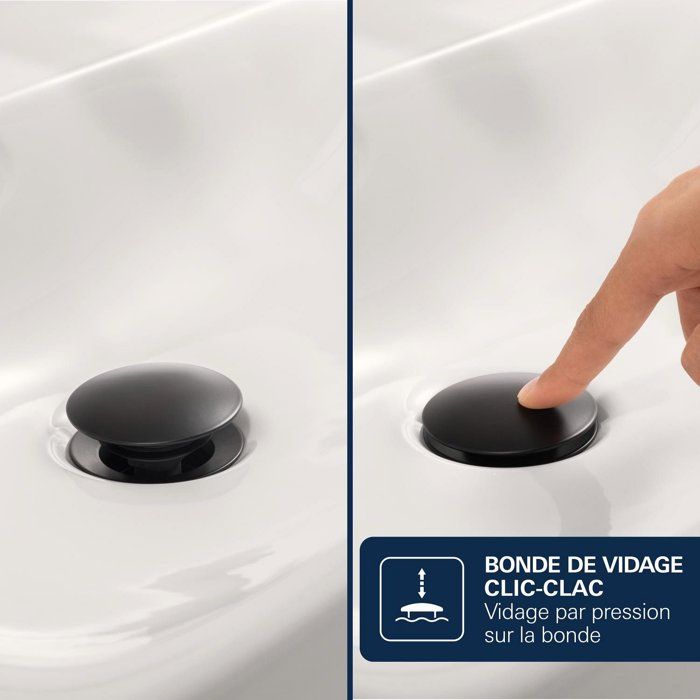 GROHE Basin Mixer Tap - Size S - Ch3 Cartridge & Click-clack Waste - Matte Black