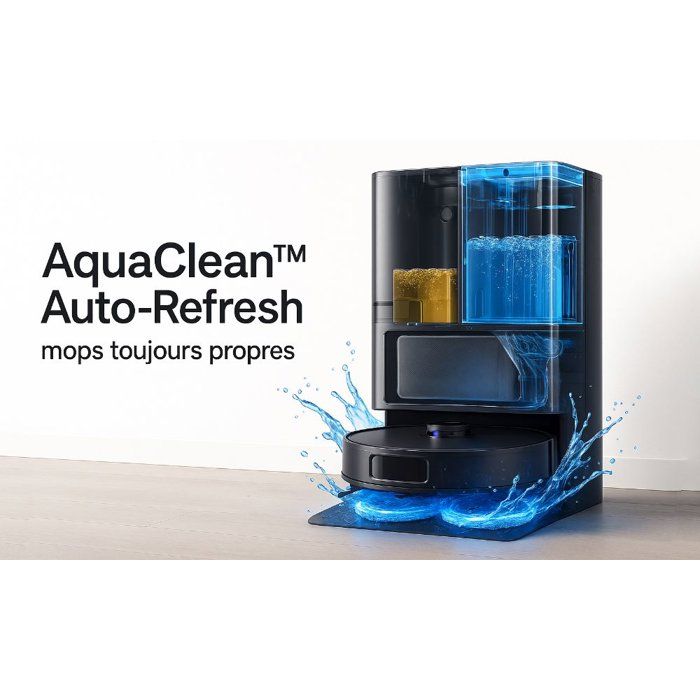EZICLEAN PureFlow MAX - Robot Vacuum and Mop - 14000 Pa - AquaClean Auto-Refresh