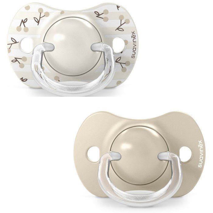 Set of 2 symmetrical pacifiers - SUAVINEX - Birdies - SX Pro - 0 to 6 months - Beige