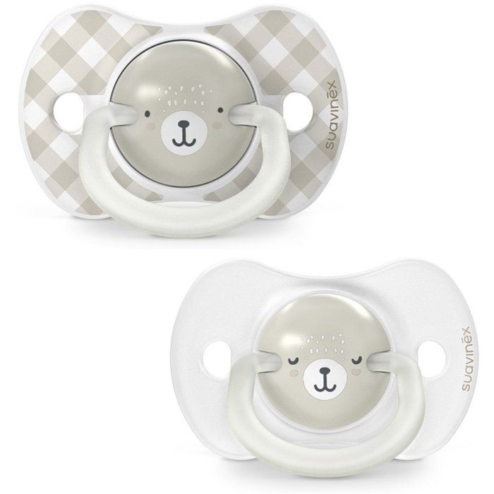 Pack of 2 symmetrical pacifiers - SUAVINEX - Night&Day Wild&Free - SX Pro - 6 to 18 months - Grey
