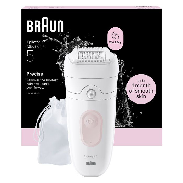 BRAUN Silk-épil 5 Electric Epilator - 28 Tweezers - White