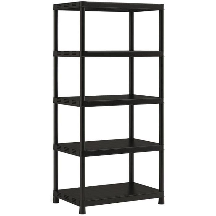 KETER Plus X/5 XL Storage Shelf - Black - 90 x 60 x 187 cm - 80 kg per Shelf