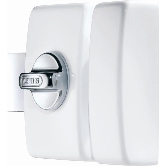 ABUS Lock - V83 CB 45 W EK - White Case, Steel Strike Plate, Chrome-Plated Bolt - Double Cylinder