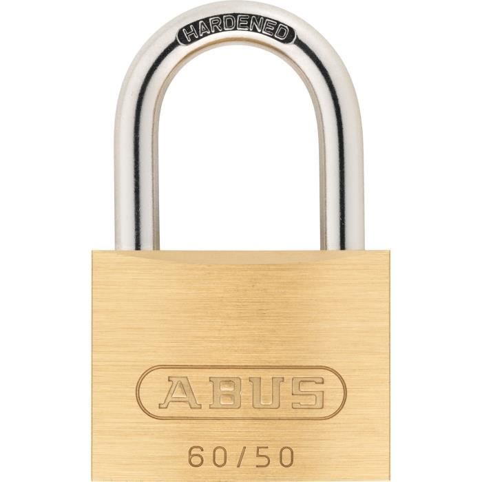 ABUS Solid Brass Padlock - 60/50 - Hardened steel shackle - Double locking mechanism