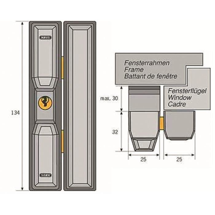 ABUS Lock - FTS3002 S KA AL0125 - Security for Windows - Key Required