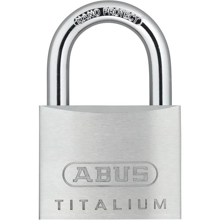ABUS Padlock - 64TI/50 Titalium - Aluminum body - Paracentric key - Medium theft risk