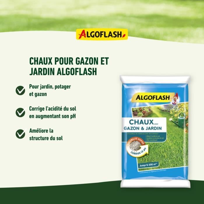 ALGOFLASH Lime for Lawns and Gardens - 10 kg