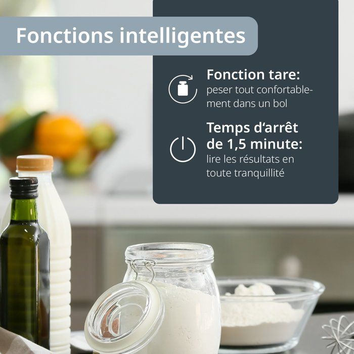 ADE Digital Kitchen Scale - ANJA - ABS Plastic - 17 x 17 x 2.2 cm - Includes 1 CR 2032 Battery