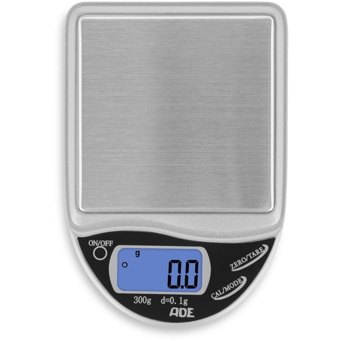 ADE Digital Kitchen Scale - POCKET - ABS Plastic - From 0.1 to 300 g - Includes 2 AAA Batteries