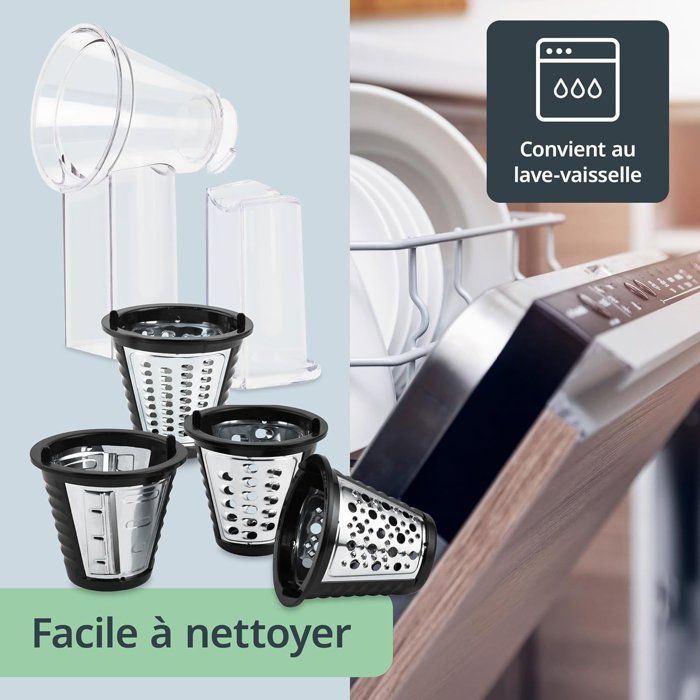ADE Electric Grater - Kitchen Gadget - 4 Grater Types - Stainless Steel/Plastic
