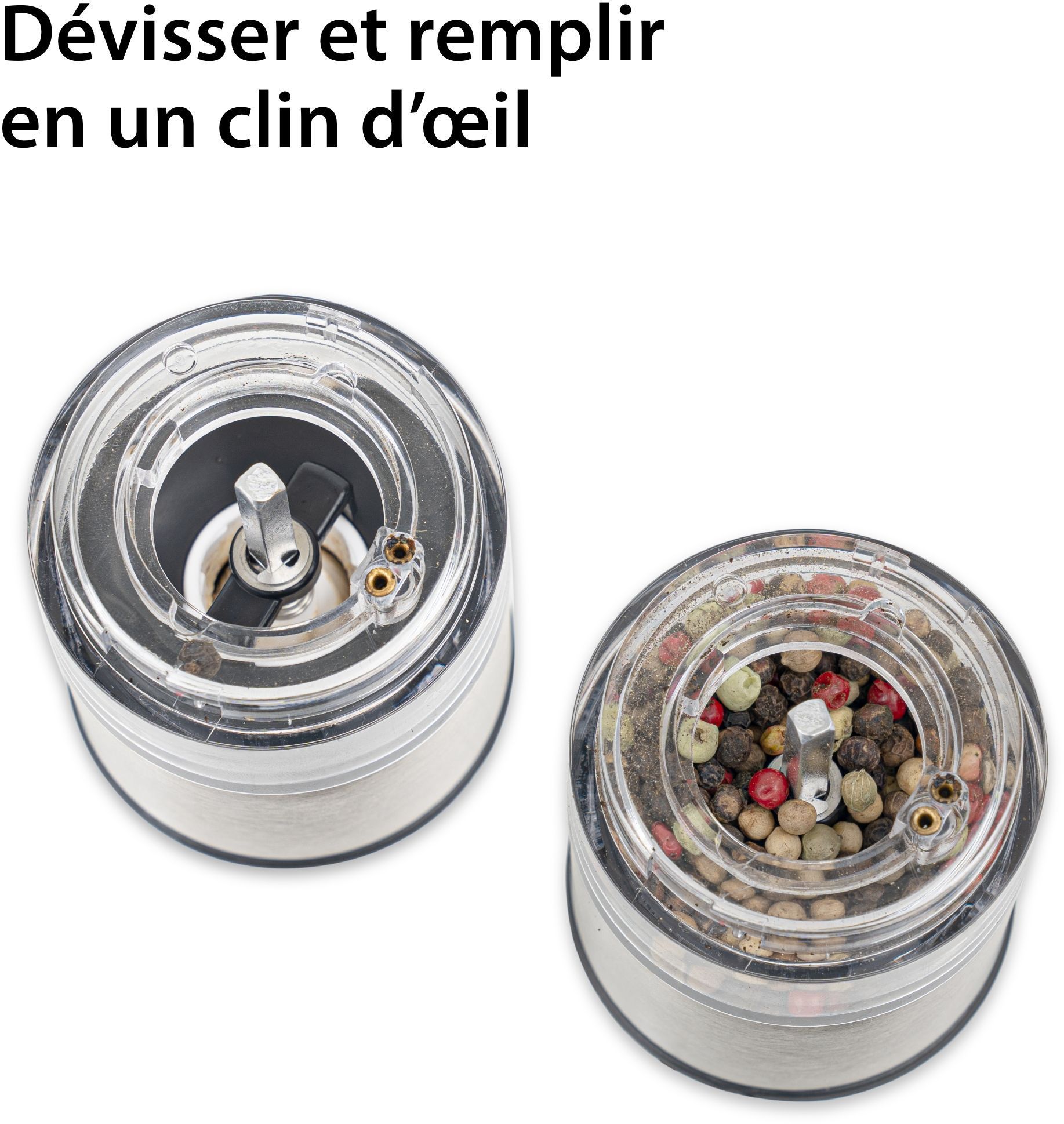 ADE Electric Pepper/Salt Mill - KITCHEN GADGETS - Stainless Steel/Plastic - H 22.5 cm - Includes 6 AAA Batteries - Red