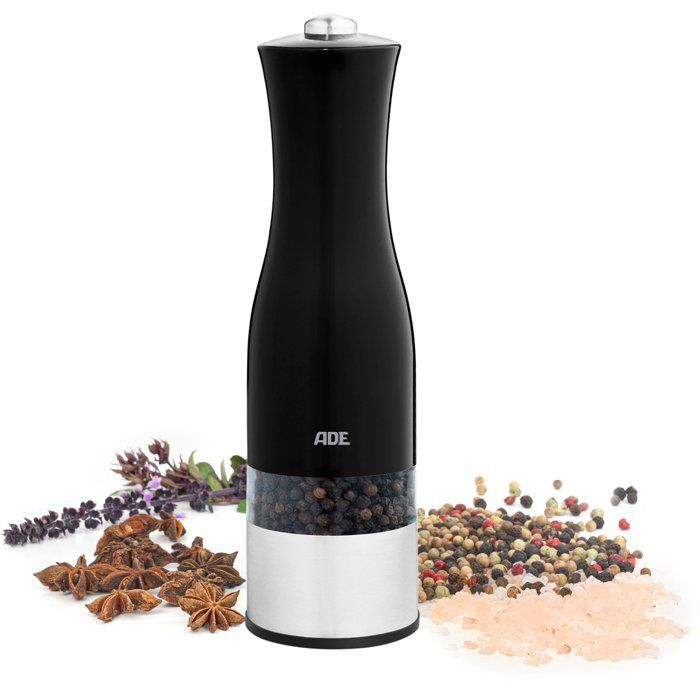 ADE Electric Pepper/Salt Mill - Stainless Steel/Plastic - H 22.5 cm - Black