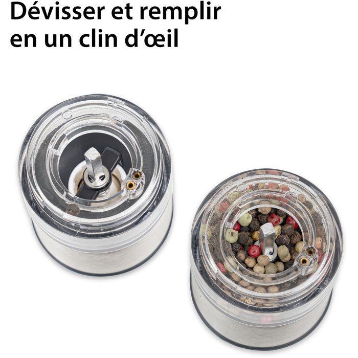 ADE Electric Pepper/Salt Mill - Stainless Steel/Plastic - H 22.5 cm - Black