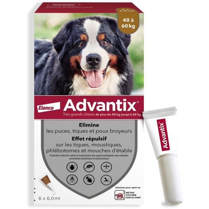 ADVANTIX Dog Parasite Control Solution 40-60 kg - 6 Pipettes