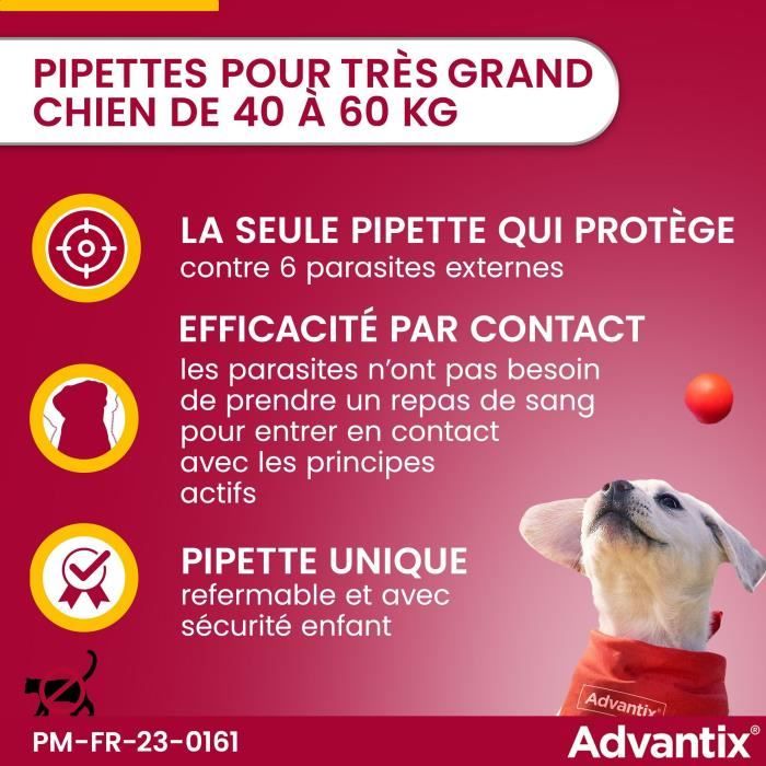 ADVANTIX Dog Parasite Control Solution 40-60 kg - 6 Pipettes