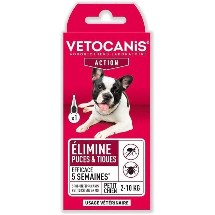Flea & Tick Spot-On - VETOCANIS - Treatment for Small Dogs 2-10 kg