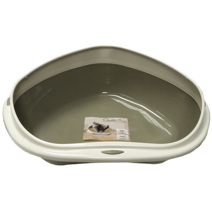 Bac a litiere - AIMÉ - Bac d'angle 58x48x20.5cm