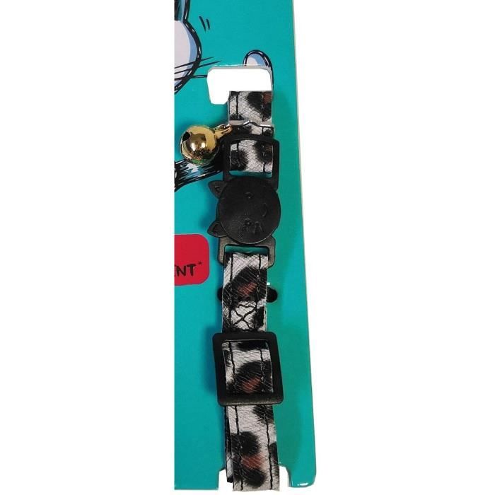 Collier pour chat - AIME - Savane - Fleurs multicolores, grelot vert