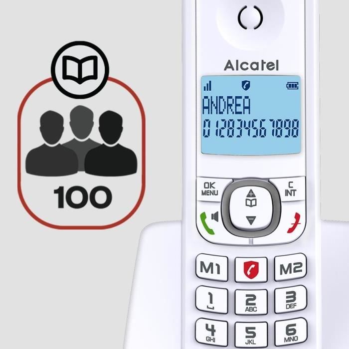 ALCATEL F530 Cordless Phone with Advanced Call Blocking, Hands-Free, Large Backlit Screen