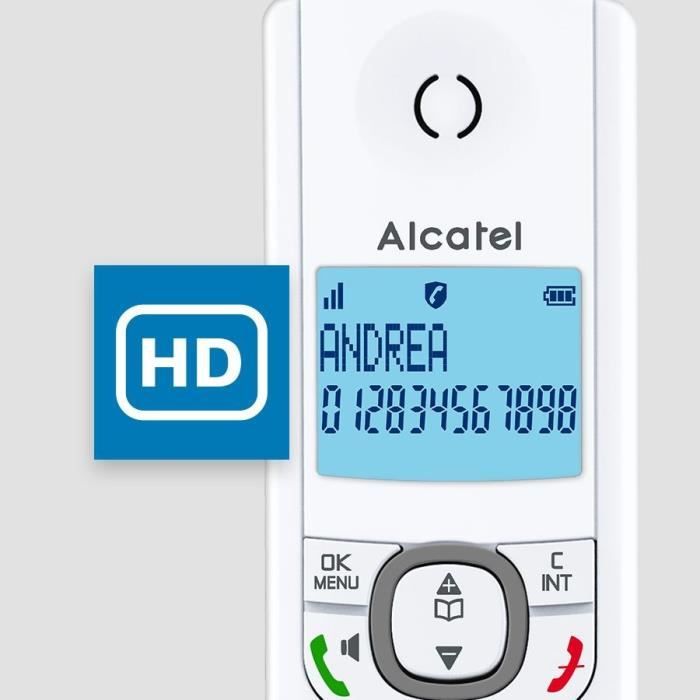 ALCATEL F530 Duo Cordless Phone - 2 Handsets, Call Blocking, Hands-Free, White/Blue