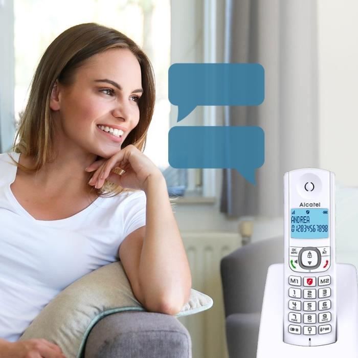 ALCATEL F530 Duo Cordless Phone - 2 Handsets, Call Blocking, Hands-Free, White/Blue