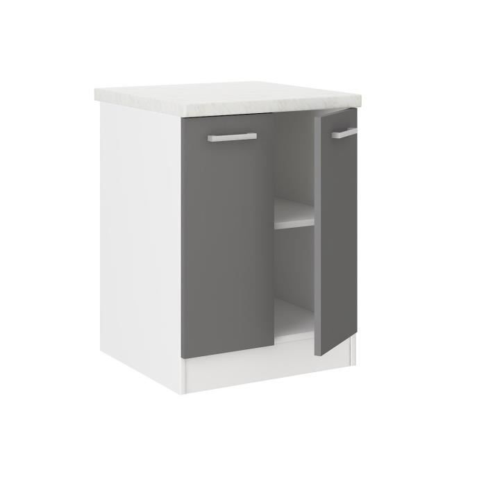 Ultra Kitchen Low Furniture - 60 cm - Gray with Worktop Included