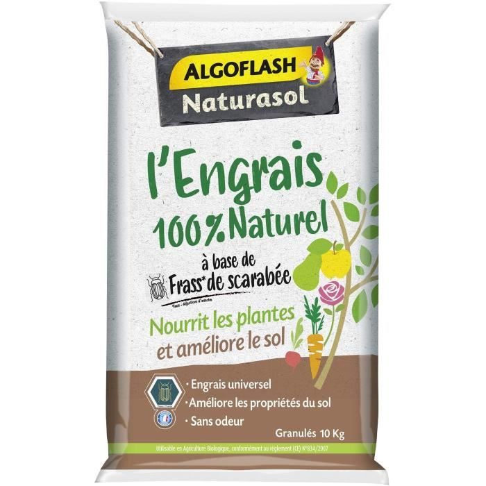 ALGOFLASH NATURASOL Complete Fertilizer based on Beetle Frass - 10 kg