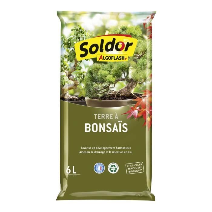 ALGOFLASH Bonsai Soil 6 L - Organic Potting Mix for Bonsai Plants