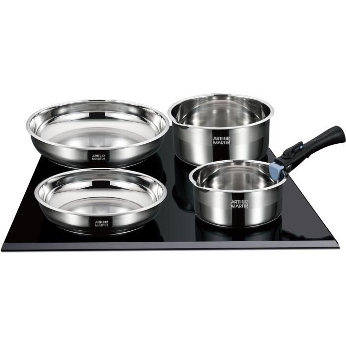 Arthur Martin Cookware Set - 10 Pieces - Stainless Steel - Induction Compatible - AM2238