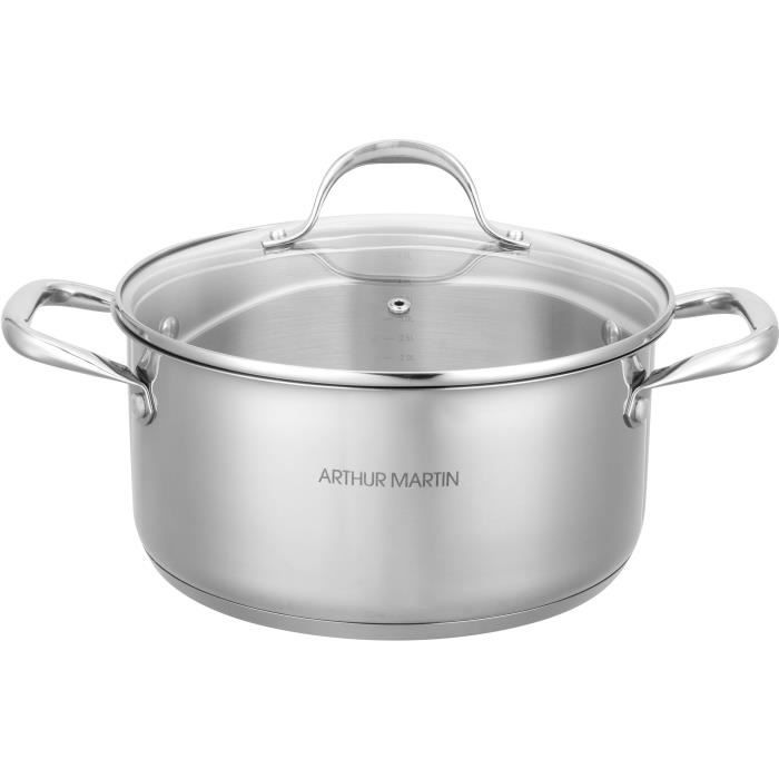 Arthur Martin Stockpot - Stainless Steel - 24 cm - Induction Compatible