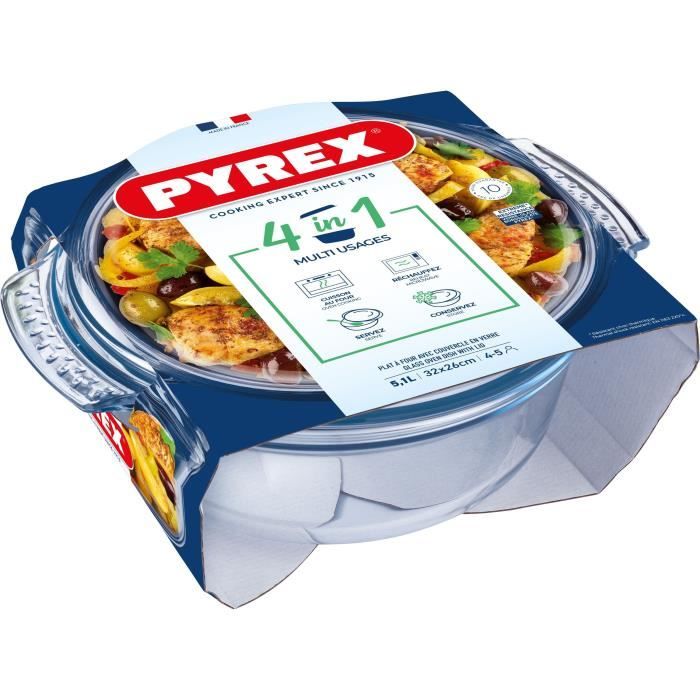 PYREX Casserole Dish - Borosilicate Glass - Round - 5.1 Liters - 31.5 cm