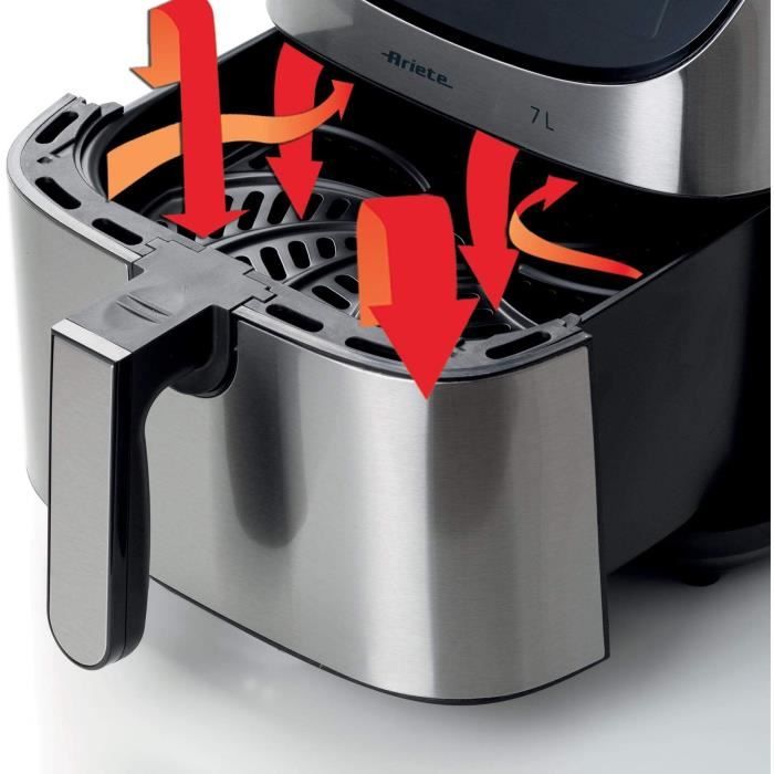 ARIETE Digital Air Fryer - Brushed Stainless Steel - XXL 2 kg - Model 4628