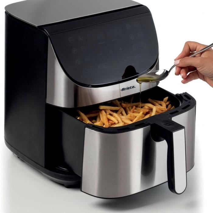 ARIETE Digital Air Fryer - Brushed Stainless Steel - XXL 2 kg - Model 4628