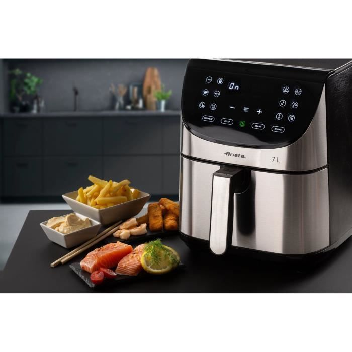 ARIETE Digital Air Fryer - Brushed Stainless Steel - XXL 2 kg - Model 4628