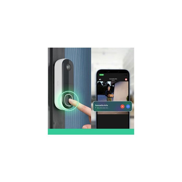 Sonnette Vidéo - ARLO - AVDK4001-100PES - Connexion directe au Wi-Fi - Son de sirene intégré