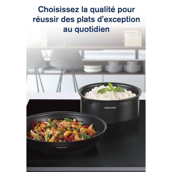 Arthur Martin Cookware Set - 6 Pieces - AM9582 - Aluminum - Non-stick - Removable Handle - Suitable for All Hobs Including Induction