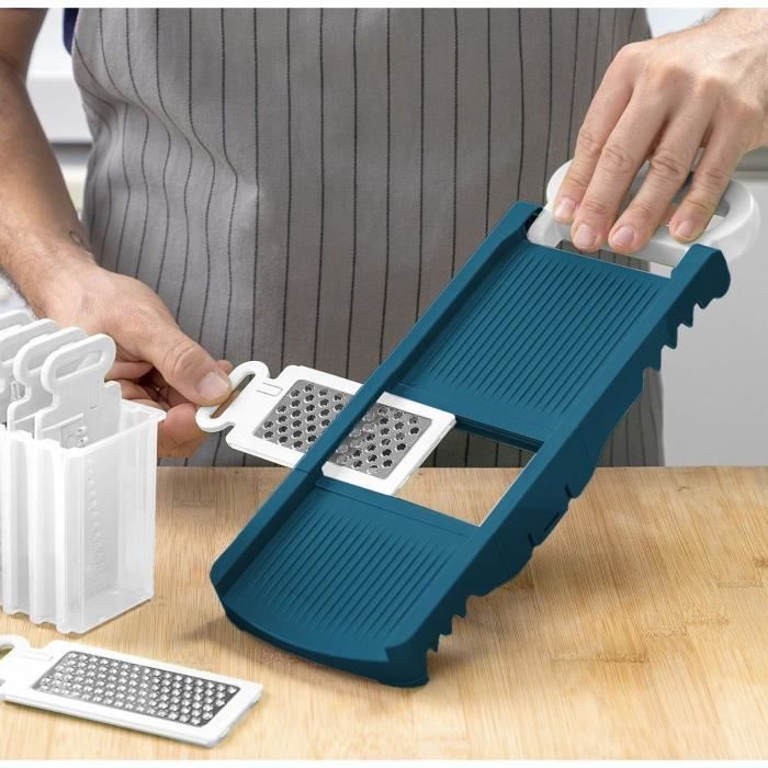 ARTHUR MARTIN Folding Mandoline - 6 in 1 - 3 Grater Blades and 3 Vegetable Slicing Blades - Stainless Steel AMM530