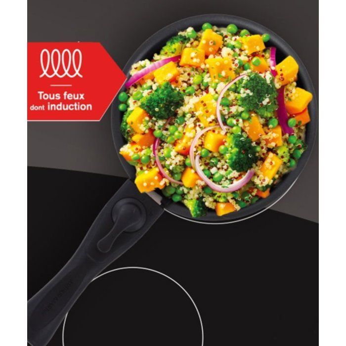ARTHUR MARTIN Set of 2 Saucepans - Non-stick - Ø 16-20 cm + Removable Handle - Compatible with all hobs including induction - AM2984