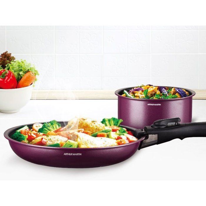 Arthur Martin Cookware Set - 10 Pieces - Aluminum - Non-Stick - Induction Compatible - AM2991