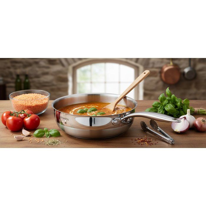Sauteuse grand chef - ARTHUR MARTIN - AM4490 - Ø20 cm - Inox 18/10 - Tous feux dont induction