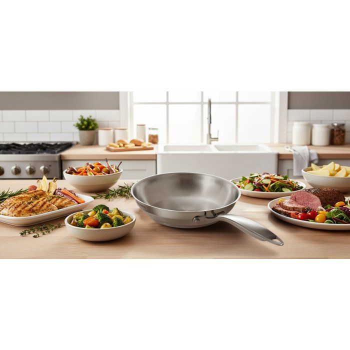 Poele grand chef - ARTHUR MARTIN - AM5336 - Ø20 cm - Inox 18/10 - Tous feux dont induction
