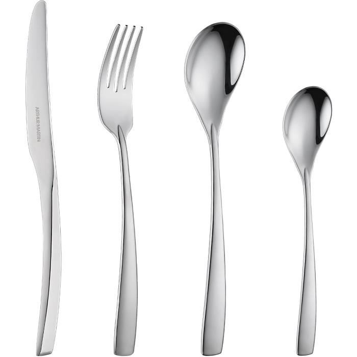 ARTHUR MARTIN Cutlery Set - 24 Pieces - Stainless Steel - Satin Finish